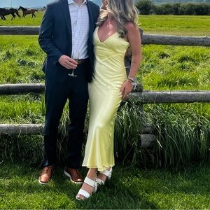 Bardot Yellow with Diamond Strap Formal Dress